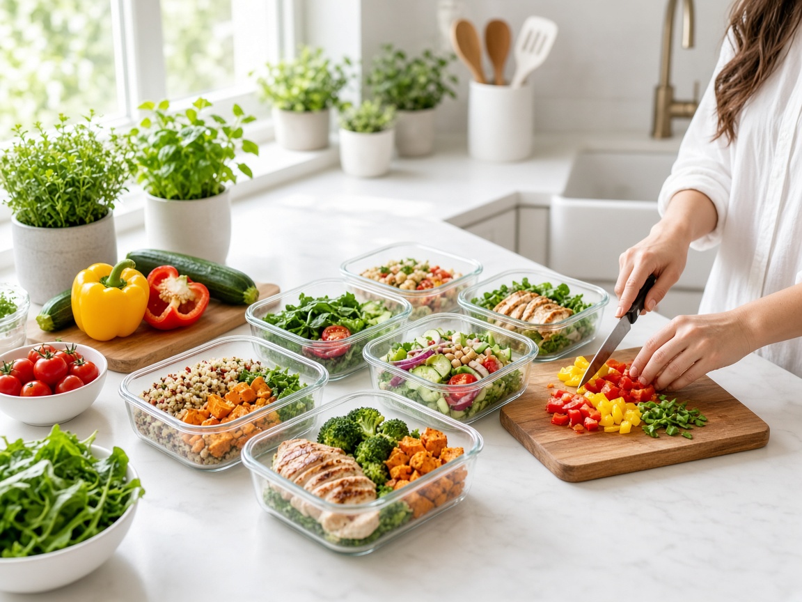 Meal prep in the kitchen