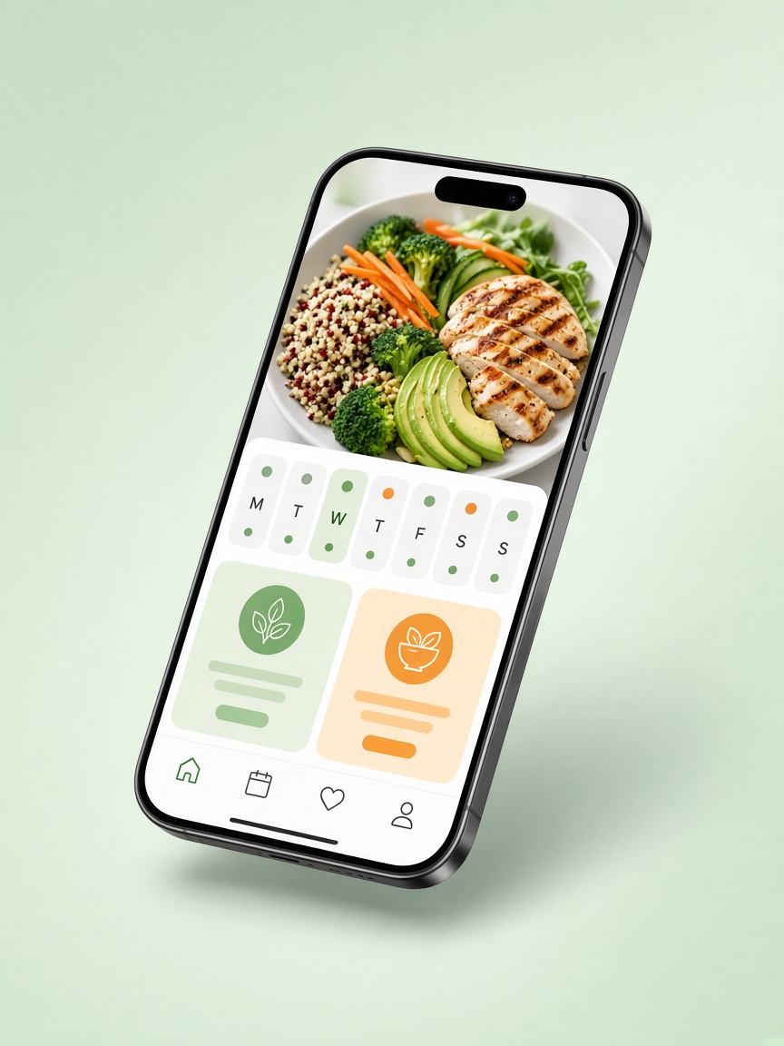 Diet plan app on phone